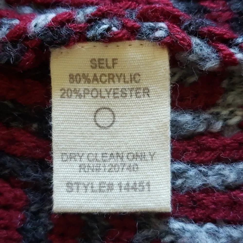 Anthro Mystree Poncho Sweater Size S/M Frayed Hem Chunky‎ Knit Boho Hippie